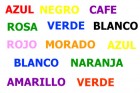 Di el nombre del color de cada palabra